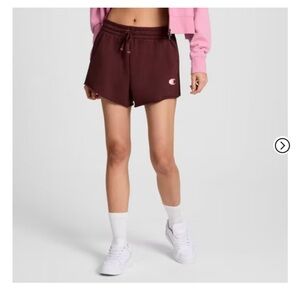 Champion Women's French Terry Pull-On Shorts - Maroon M NWT